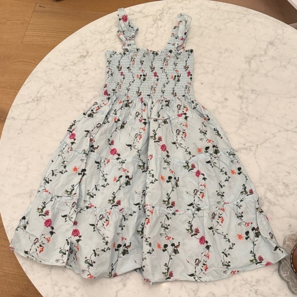 Hill House Tiny Ellie Nap Dress 11/12 Floral Smocked Cotton Girls Spring